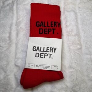 Unisex Gallery Dept “Clean White Socks” In Red OS (One Size)